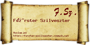 Fürster Szilveszter névjegykártya